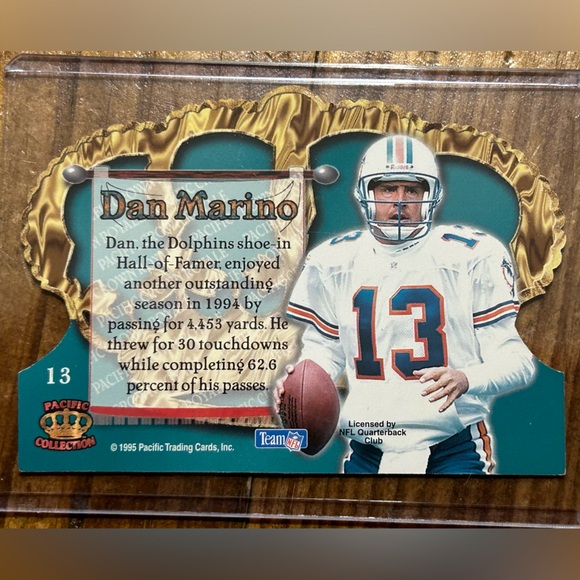 1995 Pacific Collection Dan Marino #13 - Picture 2 of 2